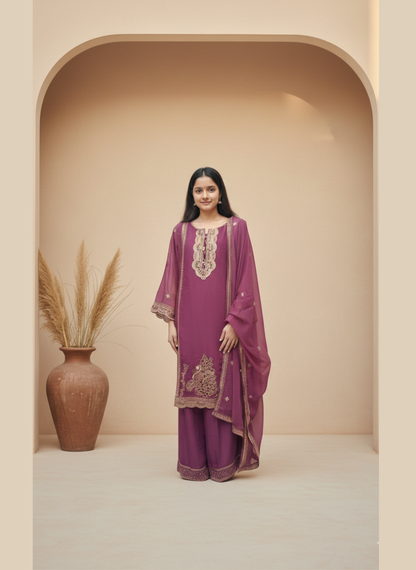 New Arrival Premium Chiffon 3PC Suit | Laser Cut Embroidery Shirt with Plazo & Dupatta